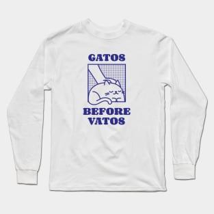 Gatos before vatos cat Long Sleeve T-Shirt